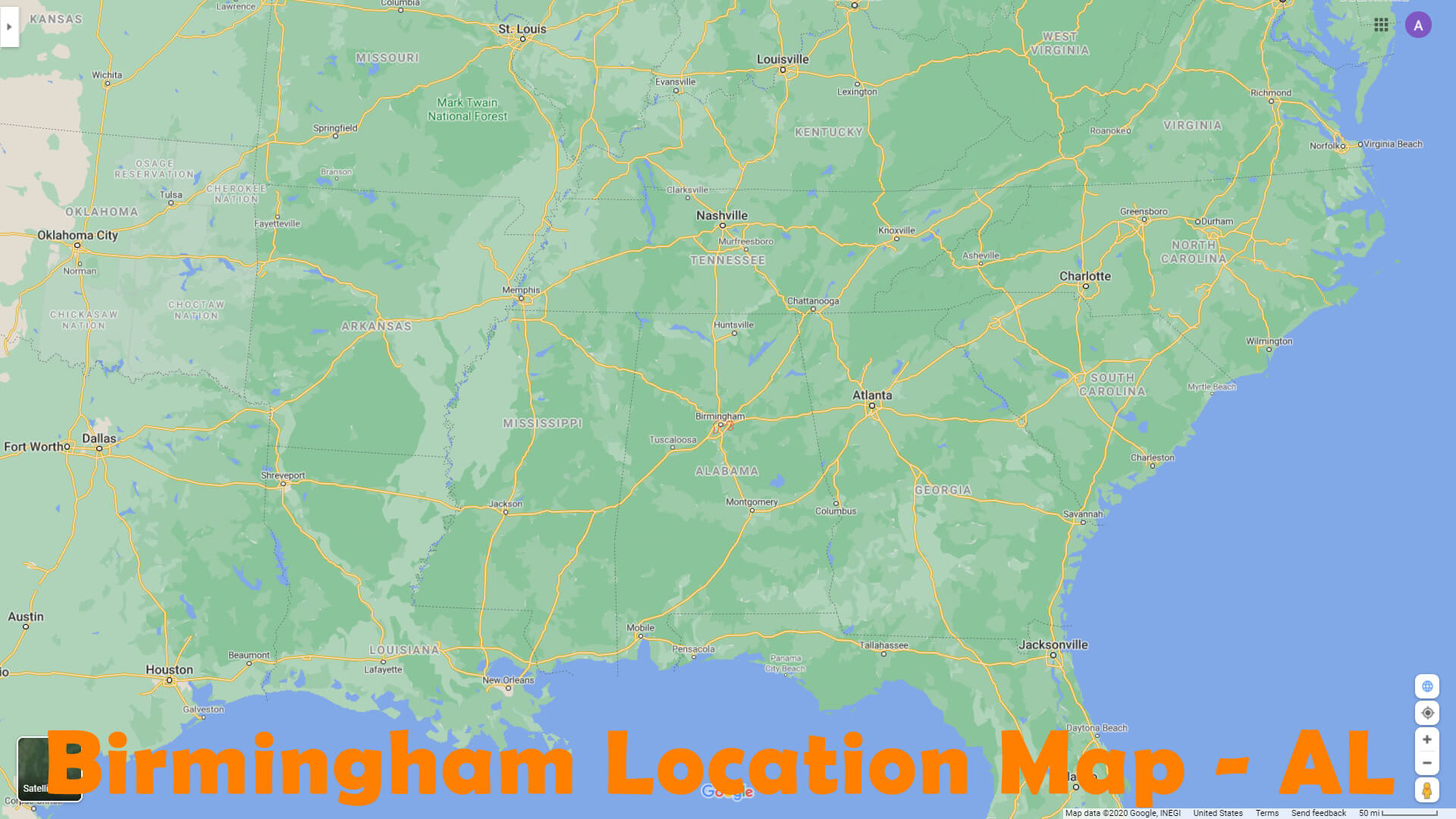 Birmingham Alabama Map United States
